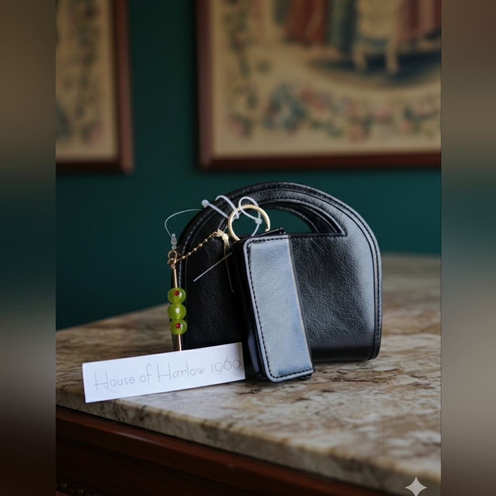 House of Harlow Black Nano Bag Set